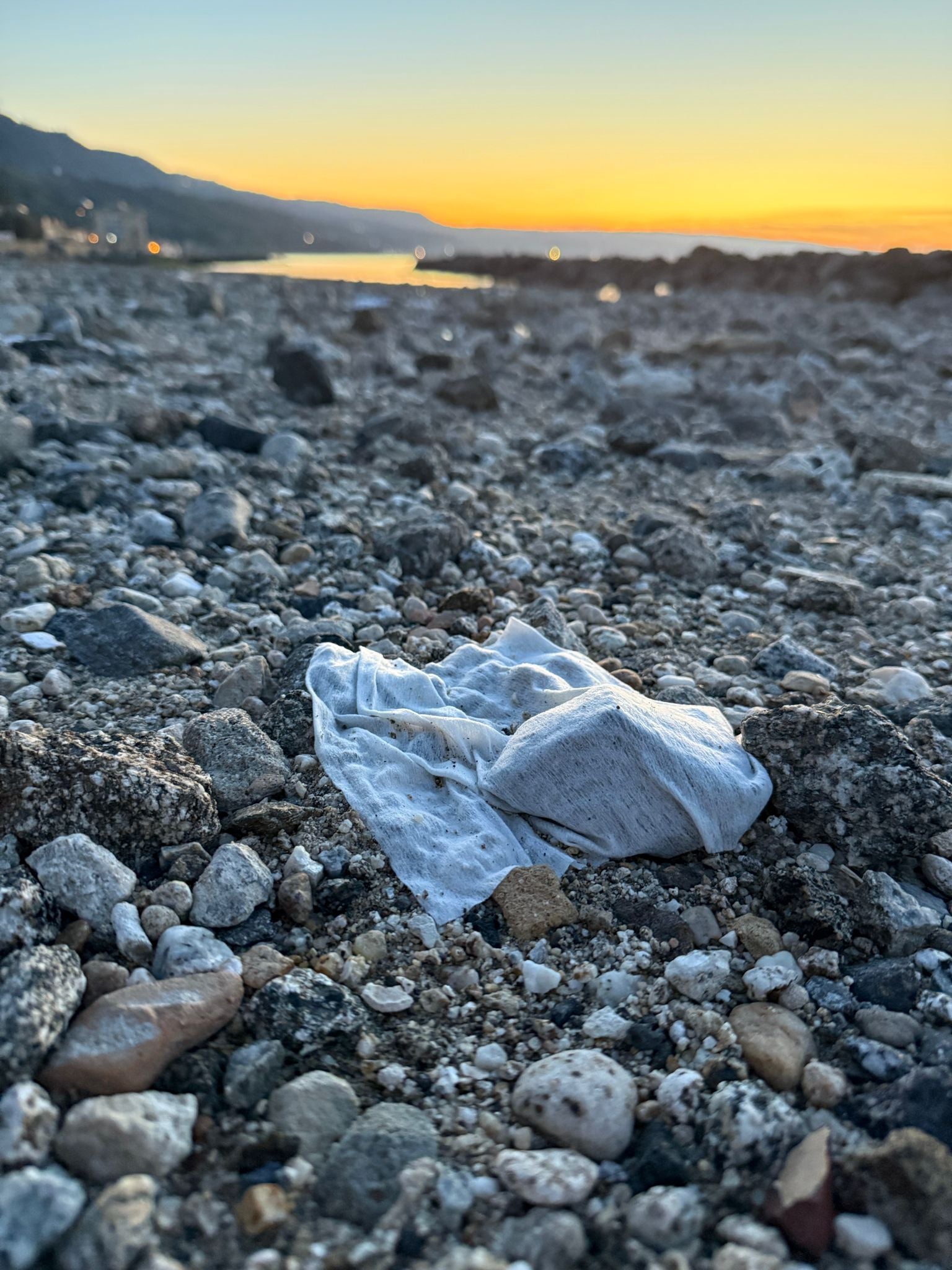 Feuchttuch am Strand